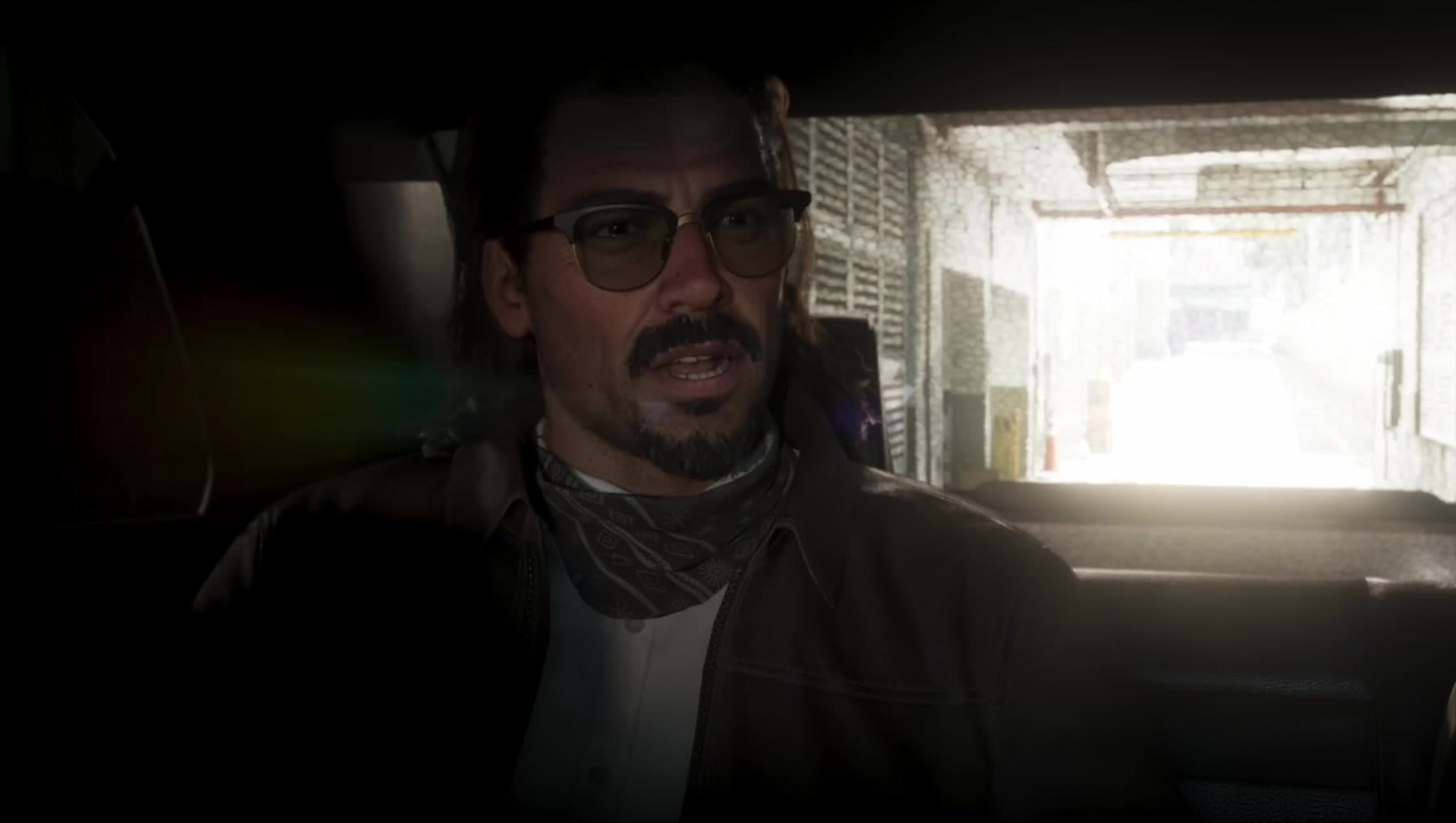 Raul revealed in the back seat during the garage hole up