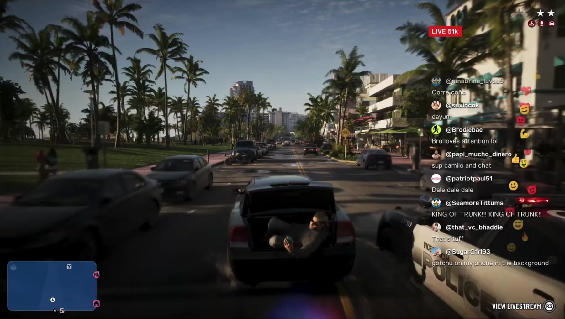 Camilo streams from an open car boot at 51k viewers as chat spams King of Trunk